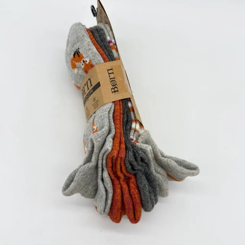 Born Socks Fox 4 Pack Wool Blend Outdoor No Show Women’s Size 4-10 NEW